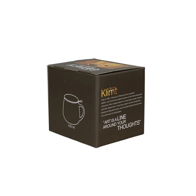 Πορσελάνινη Κούπα Barrel 430ml με Καπάκι & Φίλτρο Τσαγιού The Kiss Gustav Klimt