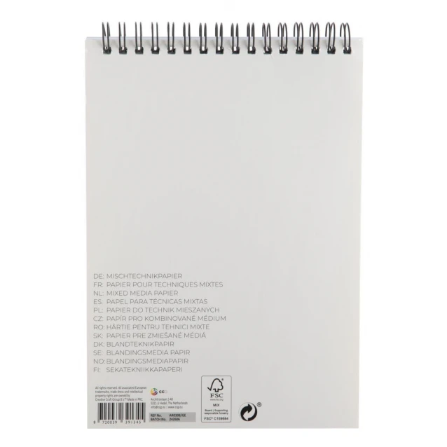 Nassau Μπλοκ Mixed Media Σπιράλ 25 Φύλλων A5 (14,8Χ21cm) 300gr