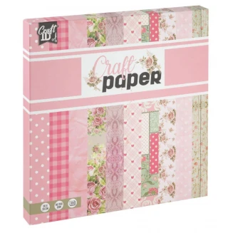 Craft ID 100 Χαρτιά Scrapbooking 20x20cm Ροζ