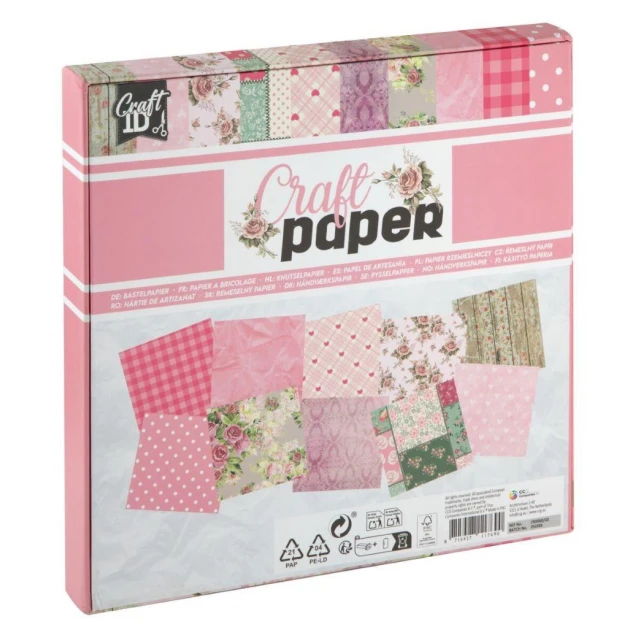 Craft ID 100 Χαρτιά Scrapbooking 20x20cm Ροζ