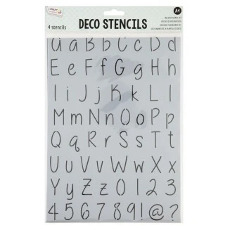 Craft ID Σετ 4 Stencil A4 (21x29,7 cm) Γράμματα & Αριθμοί