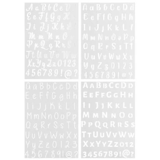 Craft ID Σετ 4 Stencil A4 (21x29,7 cm) Γράμματα & Αριθμοί