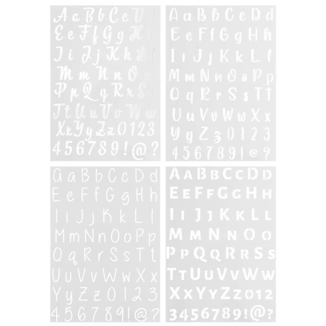 Craft ID Σετ 4 Stencil A4 (21x29,7 cm) Γράμματα & Αριθμοί