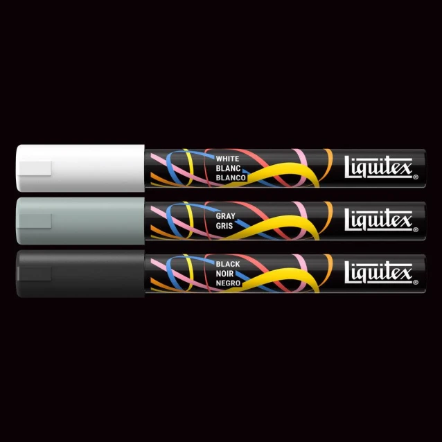 Liquitex Κασετίνα με 3 Ακρυλικούς Μαρκαδόρους 2mm Monochrome