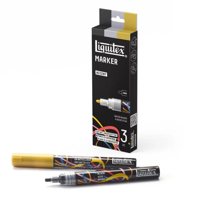 Liquitex Κασετίνα με 3 Ακρυλικούς Μαρκαδόρους 2mm Accent