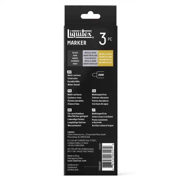 Liquitex Κασετίνα με 3 Ακρυλικούς Μαρκαδόρους 2mm Accent