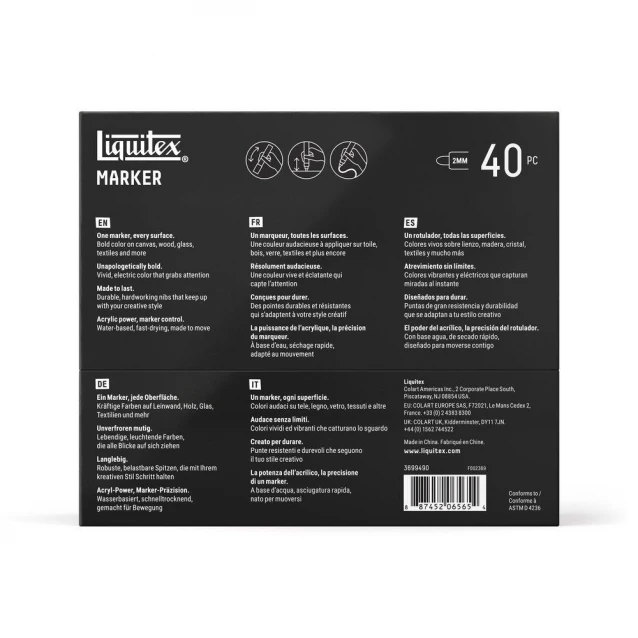 Liquitex Κασετίνα με 40 Ακρυλικούς Μαρκαδόρους 2mm Radical