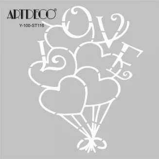 Artdeco Stencil 30x30cm Heart Balloon 116