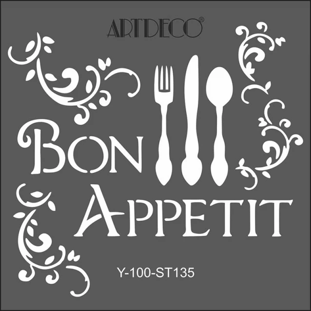 Artdeco Stencil 30x30cm Bon A Petit 135