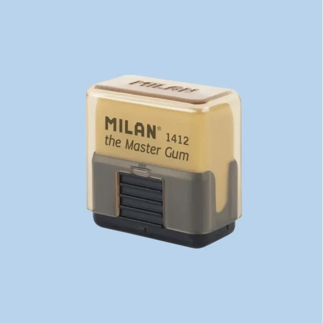 Milan Γόμα Σχεδίου 1412 για Γραφίτη/Κάρβουνο 3,4x3,2x1,9 cm σε Θήκη