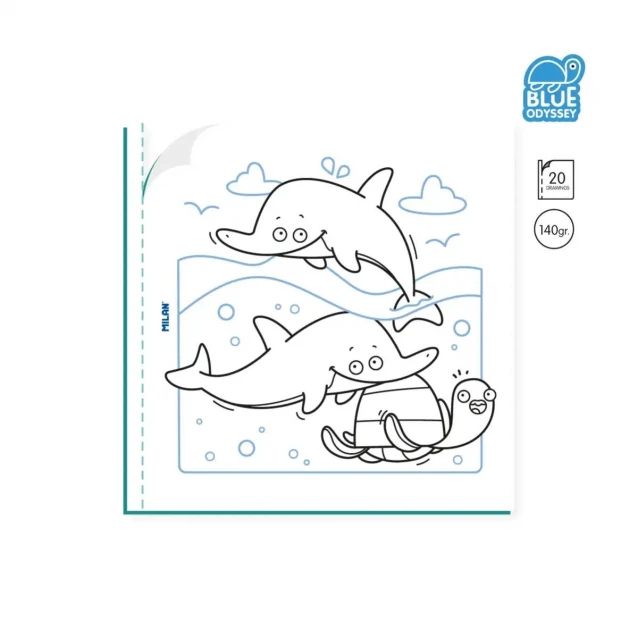Milan Colouring Book 20 σχέδια 21x21cm Blue Odyssey 140gsm