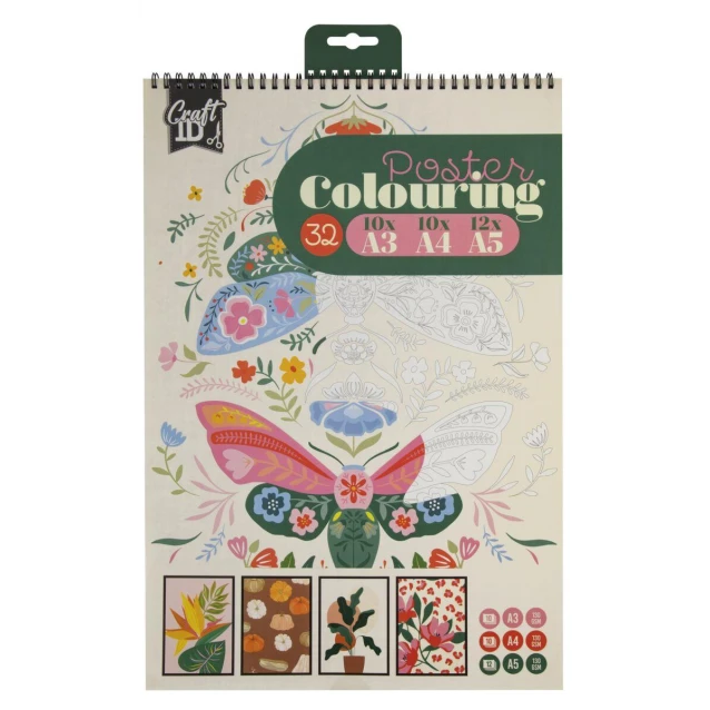 Craft ID Anti-Stress Colouring Book Σπιράλ 29,7x42cm 18 Φύλλα Botanic