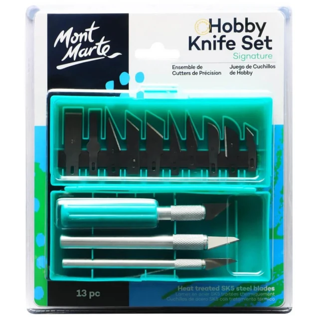 Mont Marte Κασετίνα με 13 κοπίδια Ακριβείας Hobby Knife Set