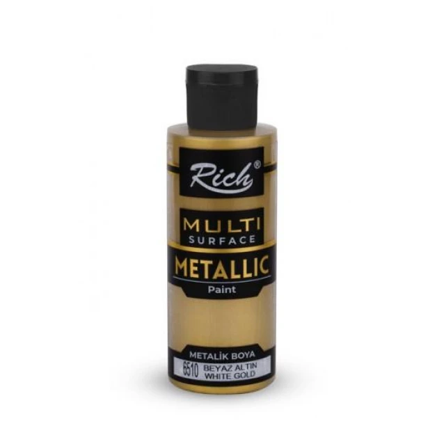 Rich 120ml Multi Surface Υβρiδικό Μεταλλικό Χρώμα White Gold