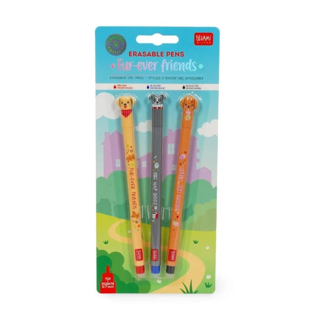 Legami BTS26 Secret Σετ 3 στυλό gel που σβήνουν μύτη 0,7 mm κόκκινο/μαύρο/ροζ μελάνι
