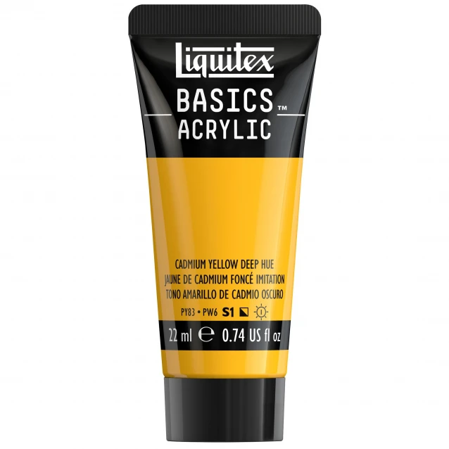Liquitex Basics 22ml Acrylic 163 Cadmium Yellow Deep Hue Series 1