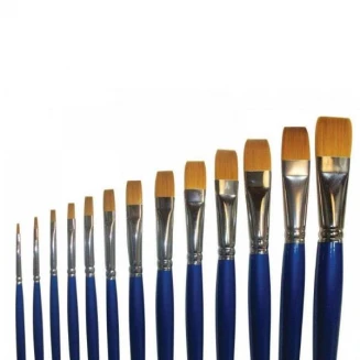 Art & Hobby Πινέλo Συνθετικό Πλακέ με Μακριά Λαβή 2600B No.0