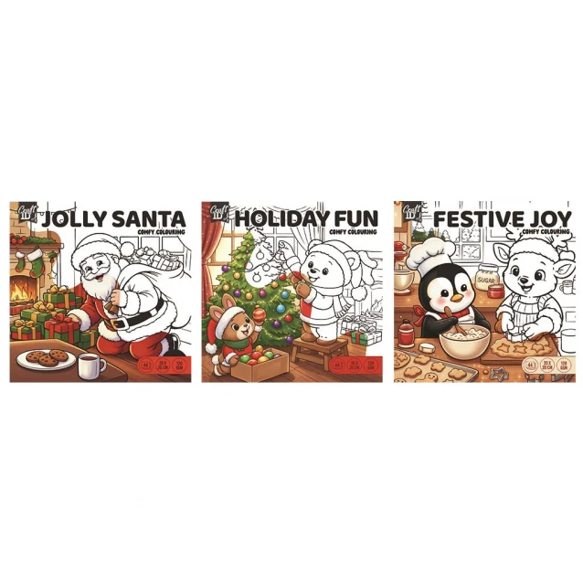 Craft ID Anti-Stress Colouring Book 20 Σχέδια 20x20cm 44 σελίδες 120gsm Jolly Santa