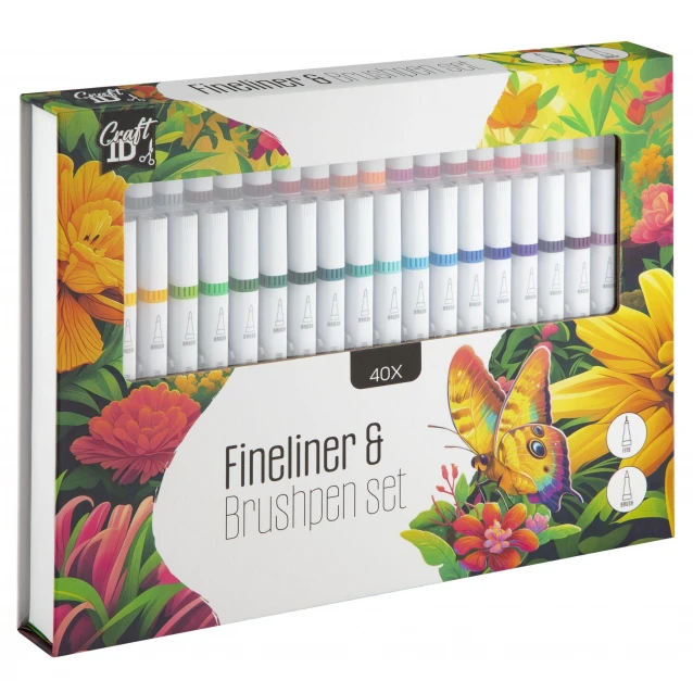 Craft ID 40 Μαρκαδόροι Διπλής Μύτης (Fineliner & Brush)