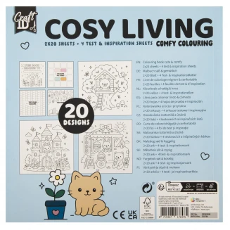 Craft ID Anti-Stress Colouring Book 20 Σχέδια 20x20cm 44 σελίδες Cosy Living