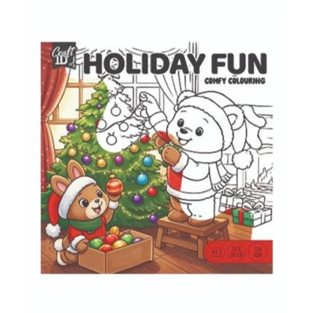 Craft ID Anti-Stress Colouring Book 20 Σχέδια 20x20cm 44 σελίδες 120gsm Holiday Fun