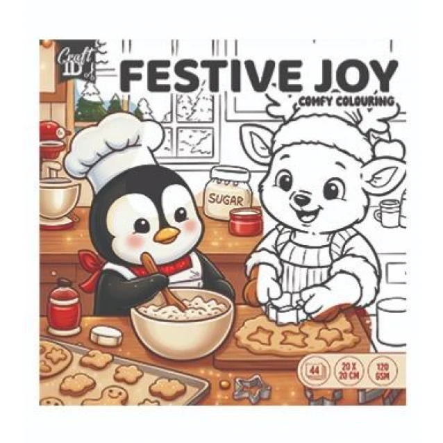Craft ID Anti-Stress Colouring Book 20 Σχέδια 20x20cm 44 σελίδες 120gsm Festive Joy