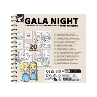 Craft ID Anti-Stress Colouring Book Σπιράλ 20 Σχέδια 20x20cm 44 σελίδες Gala Night