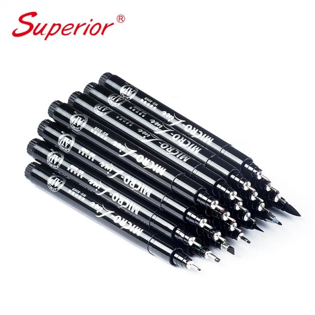 Superior Micro-line 12 Μαύρα Μαρκαδοράκια Σχεδίου Waterproof
