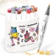 Ohuhu Σετ Μαρκαδόρων Brotherakia Brush & Fine 24+1 (με Blender)