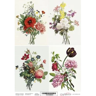 Craftistico Ριζόχαρτο Decoupage 30x40cm Ανθοδέσμες σε Vintage Στυλ